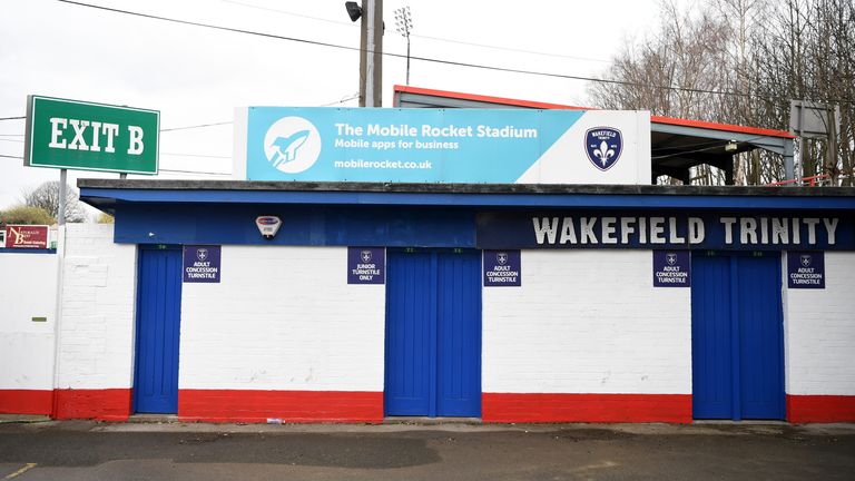 General view of the Belle Vue, home of Wakefield Trinity on March 18, 2020 in Wakefield, England. (Photo by Gareth Copley/Getty Images)