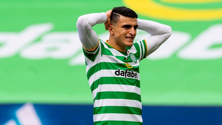 Mohamed Elyounoussi missed a rare clear-cut chance for Celticbefore half-time