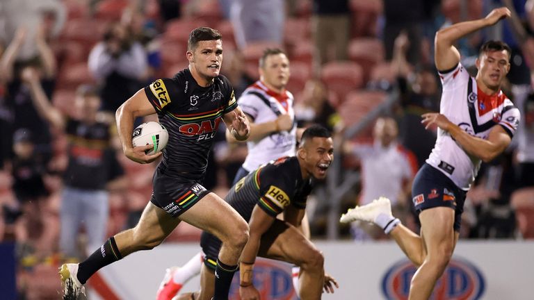 Penrith Panthers half-back Nathan Cleary bagged a hat-trick against the Sydney Roosters as the 2020 NRL Finals series kicked off