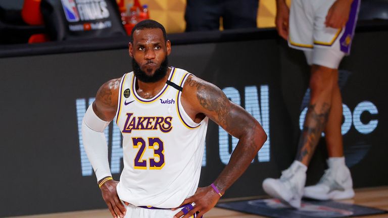 Los Angeles Lakers star LeBron James overpowered Miami's Kelly Olynyk for the And 1 in the second quarter of Game 3 in the NBA Finals.