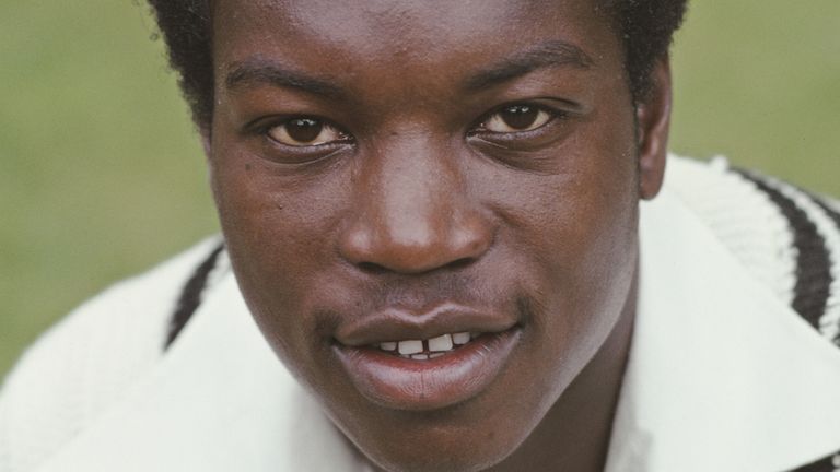 LONDON, UNITED KINGDOM - APRIL 07: Middlesex fast bowler Norman Cowans pictured at a pre season photocall in April 1981 at Lords, London, England. (Phot