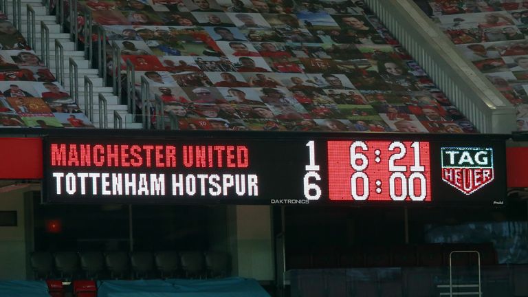 Old Trafford scoreboard