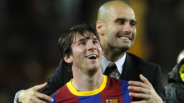 Pep Guardiola with Lionel Messi in 2011