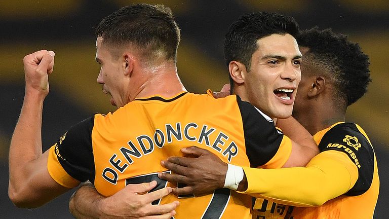 Raul Jimenez (centre) had put Wolves ahead against Newcastle