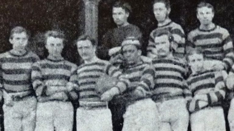 James G Robertson (third from right) - Royal High School Former Pupils team 1871-72