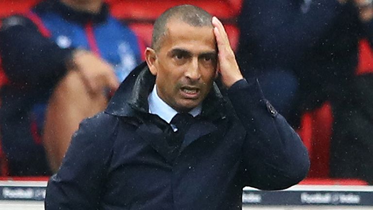 Nottingham Forest head coach Sabri Lamouchi during his final game in charge against Bristol City