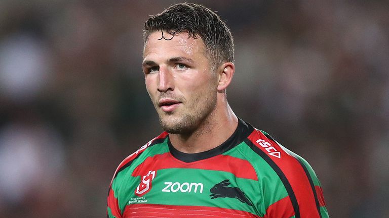 SYDNEY, AUSTRALIA - SEPTEMBER 20: Sam Burgess of the Rabbitohs looks on during the NRL Semi Final match between the South Sydney Rabbitohs and the Manly Sea Eagles at ANZ Stadium on September 20, 2019 in Sydney, Australia. (Photo by Mark Metcalfe/Getty Images)