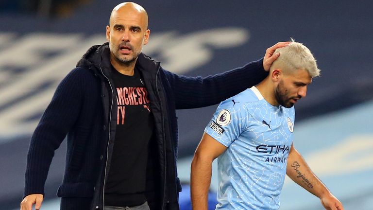 Guardiola lamenta lesão de Aguero em jogo do Manchester City e