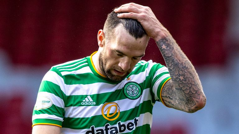 Celtic's Shane Duffy at full time following the 3-3 draw against Aberdeen