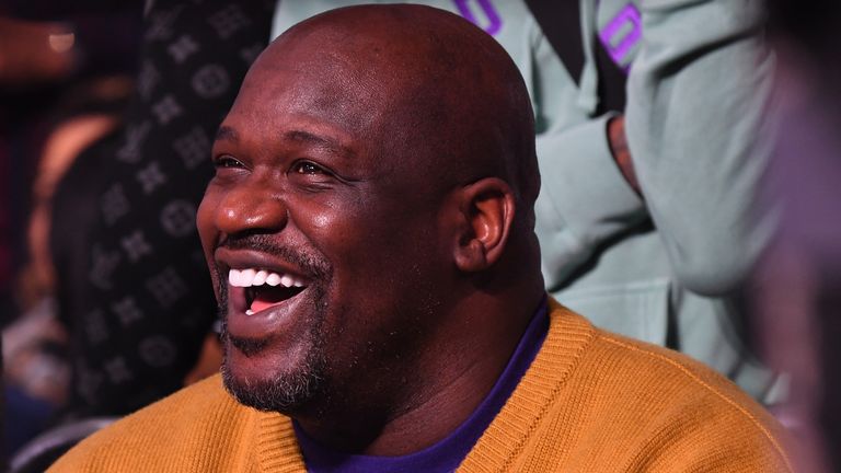 Shaquille O'Neal attends 2019 World Lightweight & World Light Heavy Weight Championships at State Farm Arena on December 28, 2019 in Atlanta, Georgia