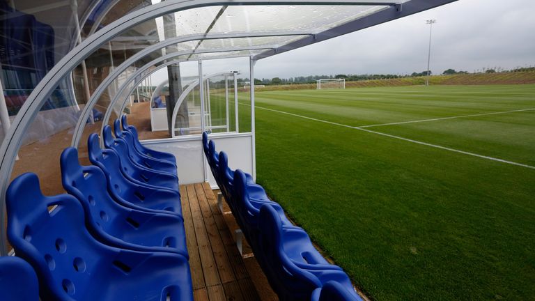 BURTON, ENGLAND - JULY 10:  In this handout image provided by The FA, A general view of the dugouts on the Umbro training pitch during a media event at the Football Association's new National Football Centre, St George's Park on July 10, 2012 in Burton, England. (Photo by Paul Thomas - The FA/The FA via Getty Images)