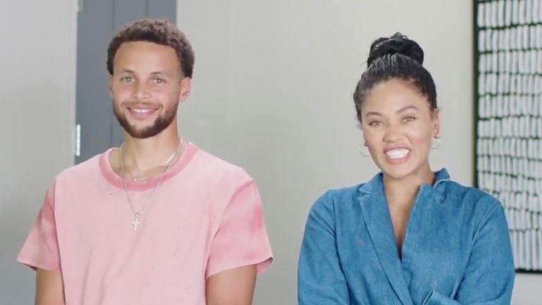 NBA star Stephen Curry and his wife Ayesha Curry address the virtual 2020 Democratic National Convention