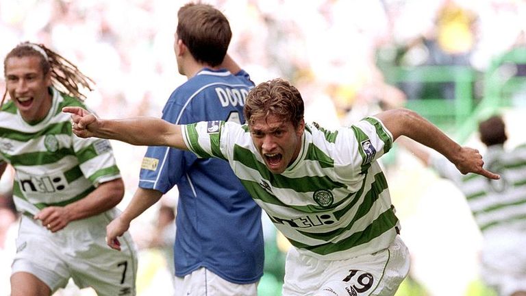 Stiliyan Petrov scored in Celtic's 6-2 win over Rangers at Celtic Park in August 2000