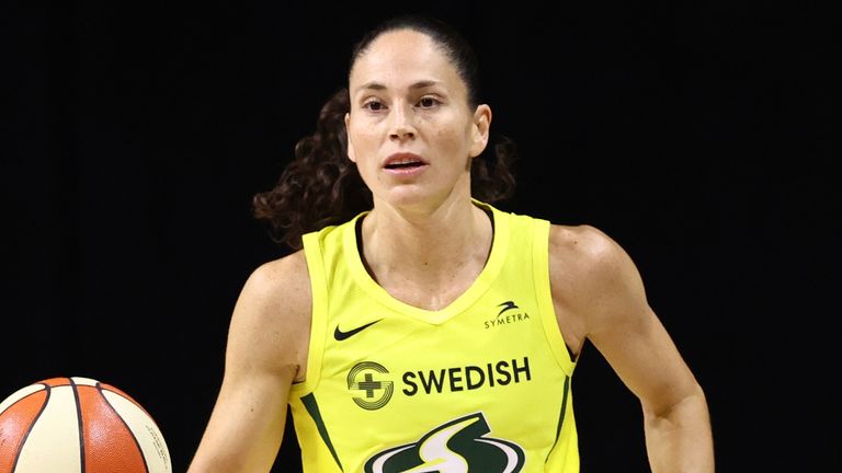 Sue Bird controls possession for the Seattle Storm in their Game 1 win over the Las Vegas Aces