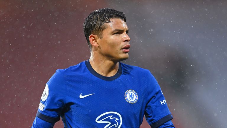 Thiago Silva during Chelsea 0-0 draw against Manchester United
