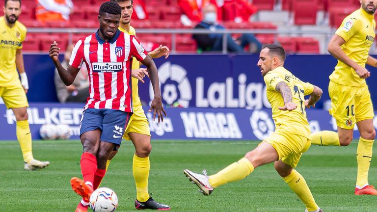 Thomas Partey in action for Atletico Madrid against Villarreal this season