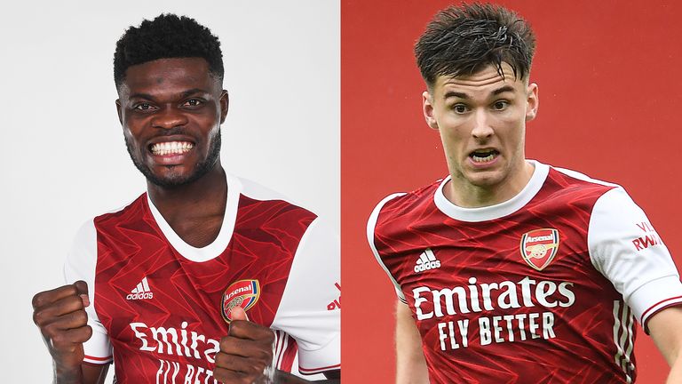 Arsenal's Thomas Partey and Kieran Tierney