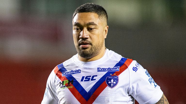Picture by Isabel Pearce/SWpix.com - 22/10/2020 - Rugby League - Betfred Super League - Huddersfield Giants v Wakefield Trinity - The Totally Wicked Stadium, Langtree Park, St Helens, England - Tinirau Arona of Wakefield.