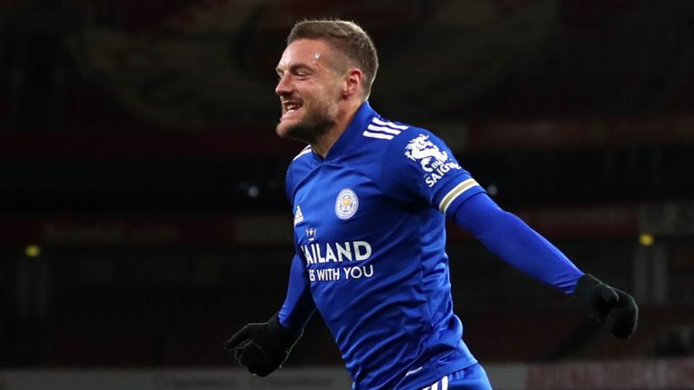 Jamie Vardy came off the bench to score Leicester's winner