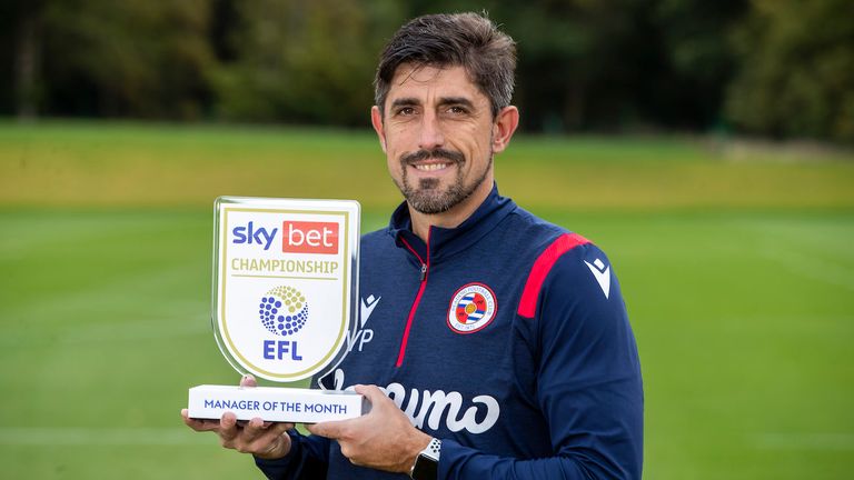 Veljko Paunovic, Reading FC manager wins the Sky Bet Championship Manager of the Month for September 2020