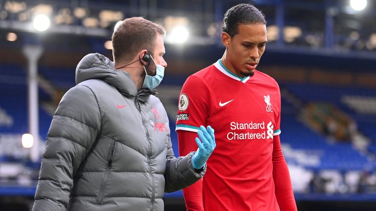 Virgil van Dijk comes off due to an injury