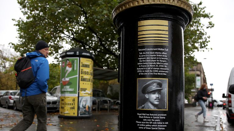A black postbox has been placed in Glasgow's west end in honour of Tull