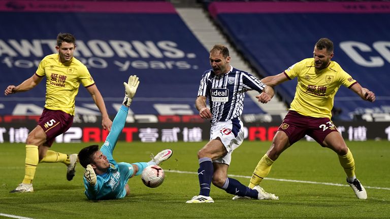 Match action rom West Brom vs Burnley in the Premier League which was shown on pay-per-view