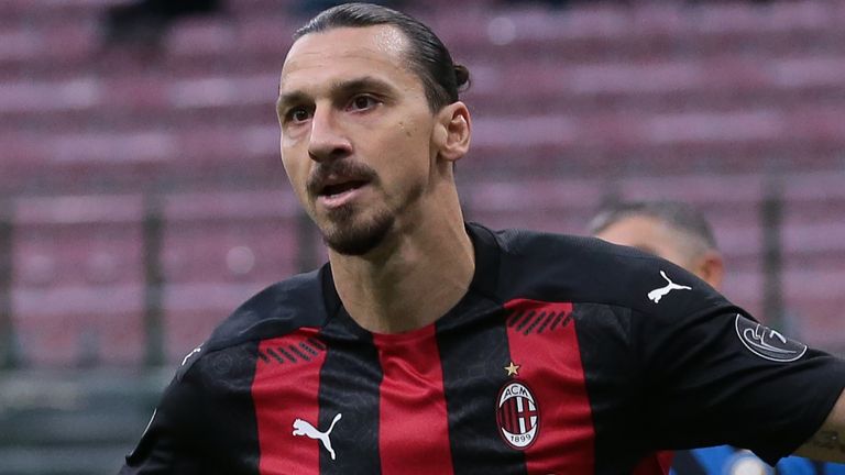 Zlatan Ibrahimovic scored twice in the Milan derby on Saturday