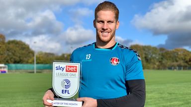 Charlton goalkeeper Ben Amos won the Sky Bet League One Player of the Month award for October