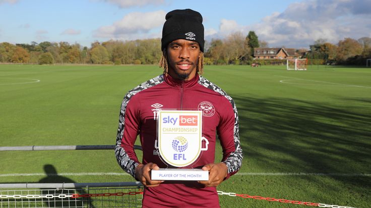 Brentford striker Ivan Toney is the Sky Bet Championship Player of the Month for October