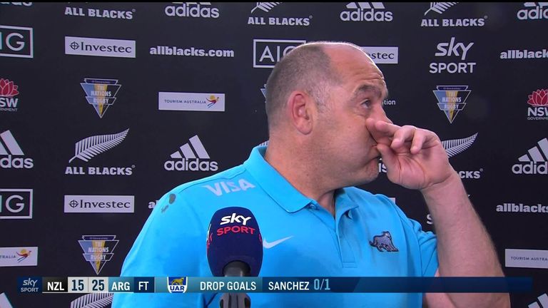Argentina head coach Mario Ledesma was nearly brought to tears following the 25-15 victory over New Zealand in the Tri-Nations