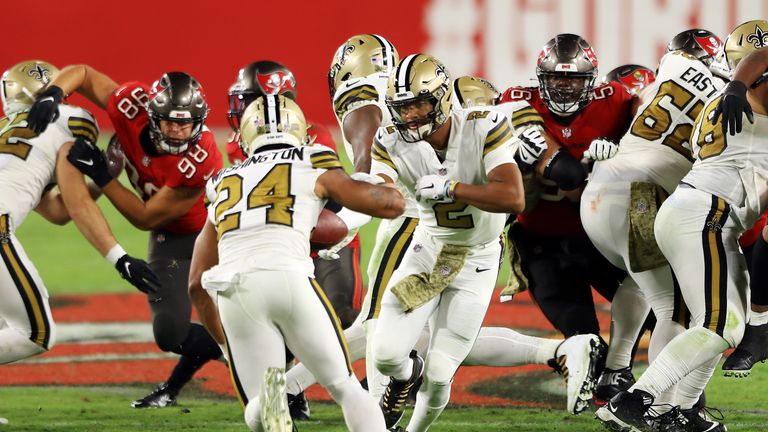 Highlights as the New Orleans Saints overwhelmed the Tampa Bay Buccaneers 38-3 on Sunday in the NFL at Raymond James Stadium.