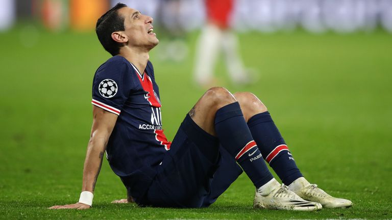 Angel Di Maria missed a penalty as PSG saw two sent off in their defeat at RB Leipzig