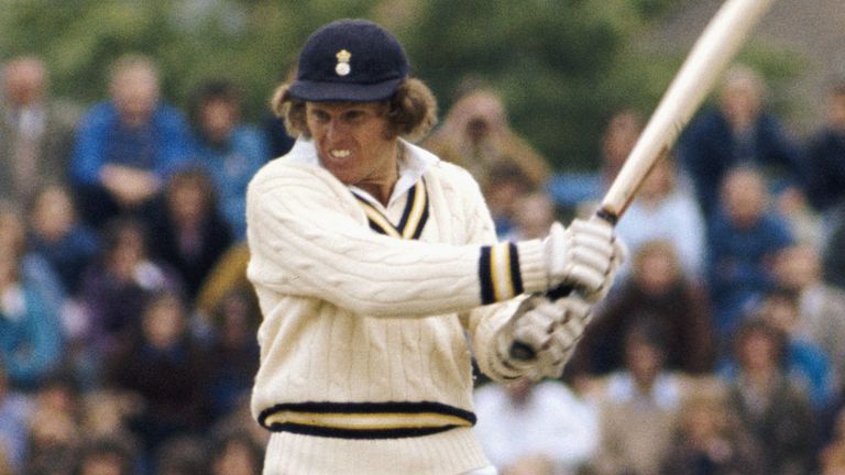 SOUTHAMPTON, UNITED KINGDOM - JUNE 28: Hampshire batsman Barry Richards cuts a ball towards the boundary during a Tour match against Australia at the County Ground, on June 28, 1975 in Southampton, England. (Photo Allsport/Getty Images)  *** Local Caption *** Barry Richards