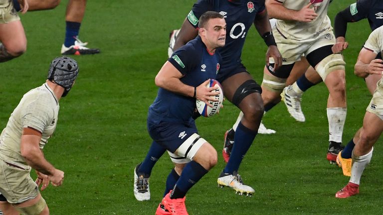 Ben Earl in action for  England against Georgia
