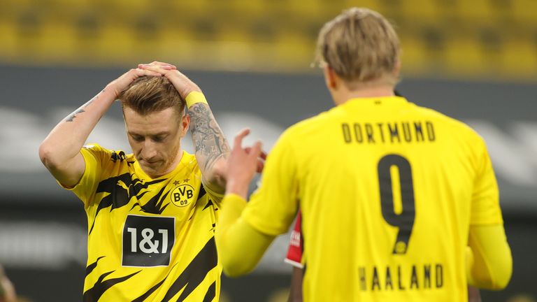 Marco Reus wasted one of a number of fine Dortmund chances after half-time