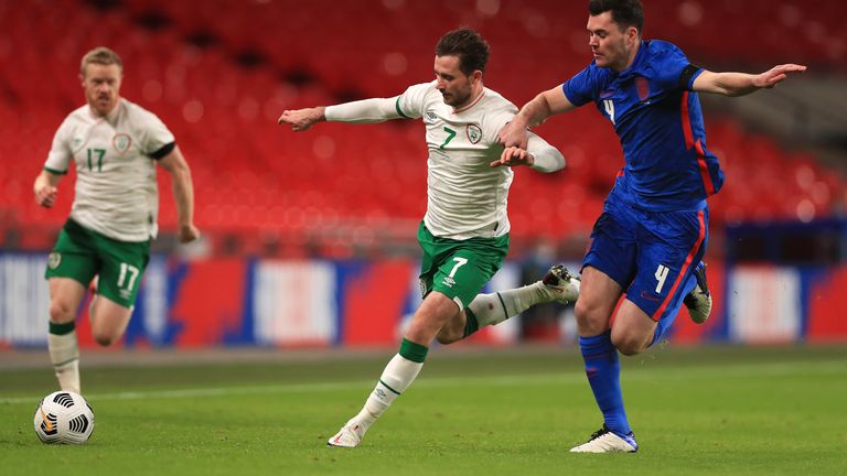 Alan Browne played 90 minutes in Rep Ireland's 3-0 defeat to England