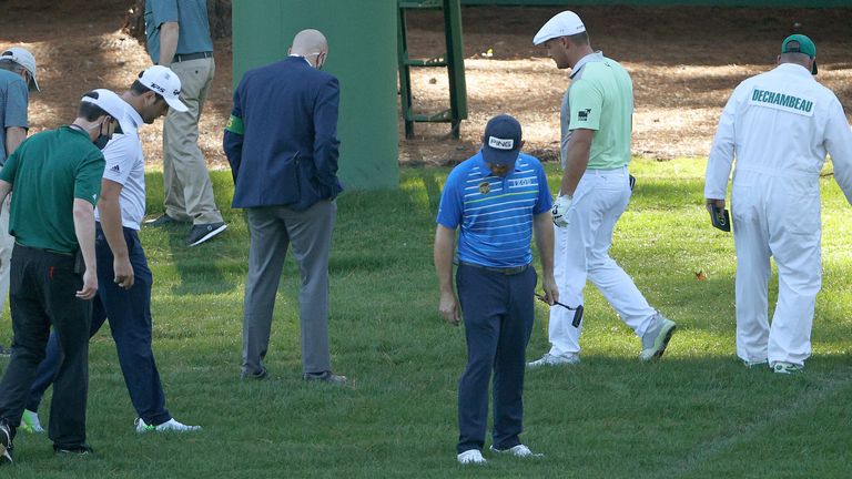 Bryson DeChambeau lost a ball at the third hole