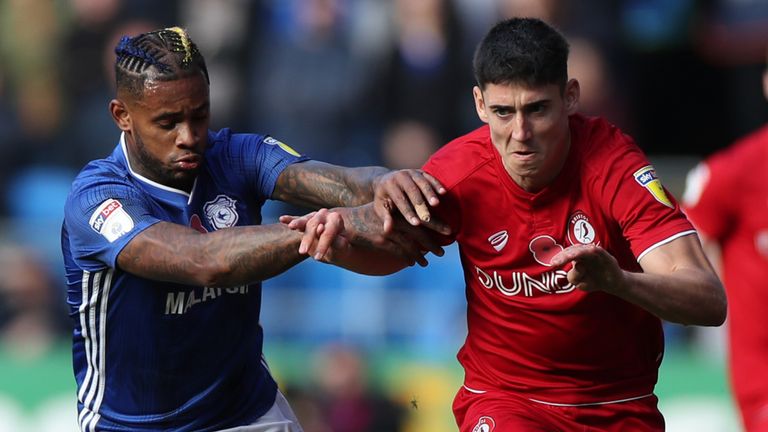 Cardiff City v Bristol City - Sky Bet Championship - Cardiff City Stadium
Cardiff City's Leandro Bacuna in action with Bristol City's Callum O'Dowda during the Sky Bet Championship match at the Cardiff City Stadium. 10 November 2019