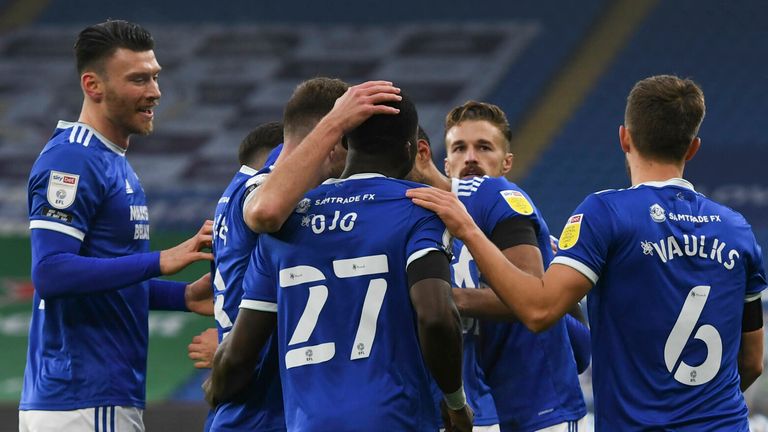 CARDIFF, WALES - NOVEMBER 28: Mark Harris of Cardiff City FC during the Sky Bet Championship match between Cardiff City and Luton Town at Cardiff City Stadium on November 28, 2020 in Cardiff, Wales. (Photo by Cardiff City FC/Getty Images)