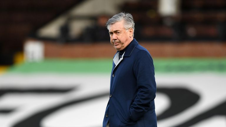 Carlo Ancelotti pictured during Everton&#39;s win at Fulham