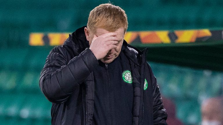 Celtic manager Neil Lennon during  the UEFA Europa League match between Celtic and Sparta Prague