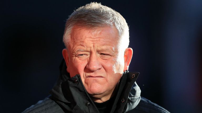 Chris Wilder ahead of the English Premier League football match between Sheffield United and West Ham United at Bramall Lane in Sheffield, northern England on November 22, 2020