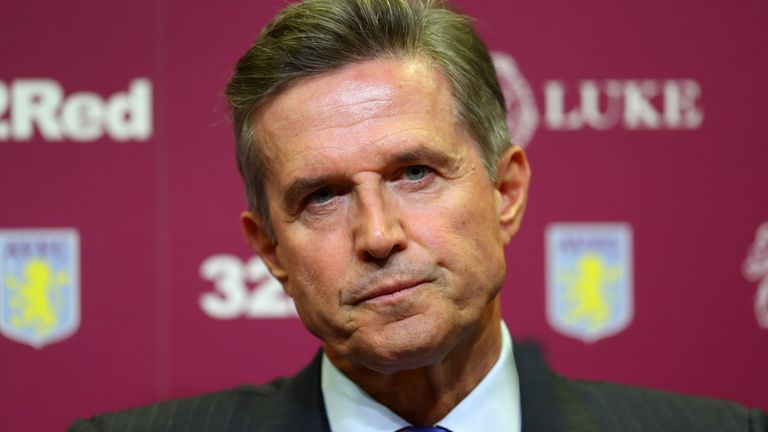 Chief Executive of Aston Villa Christian Purslow during a press conference at Villa Park Stadium on October 15, 2018 in Birmingham, England. (Photo by Catherine Ivill/Getty Images)