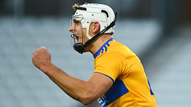 Aron Shanagher celebrates his first goal