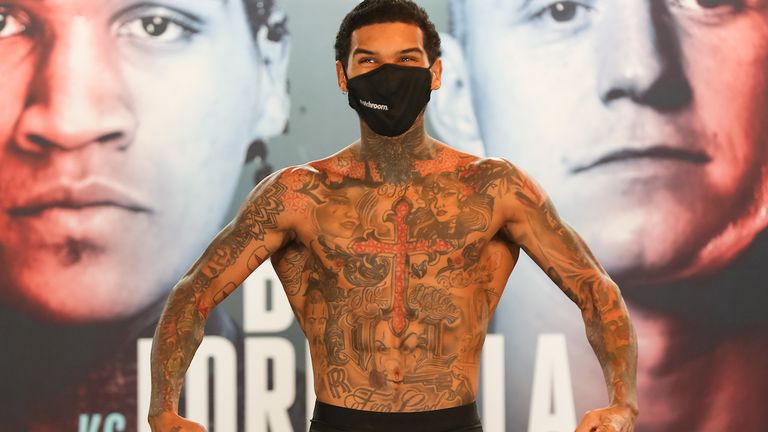 HANDOUT PICTURE COMPLIMENTS OF MATCHROOM BOXING.Conor Benn and Sebastian Formella weigh in ahead of their WBA Continental Welterweight Title fight tomorrow night..20 November 2020.Picture By Mark Robinson