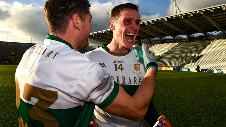 Conor Sweeney celebrates the victory