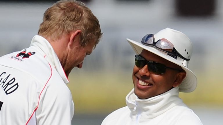 Ismail Dawood (right) played for Northamptonshire, Worcestershire, Glamorgan and Yorkshire
before becoming an umpire