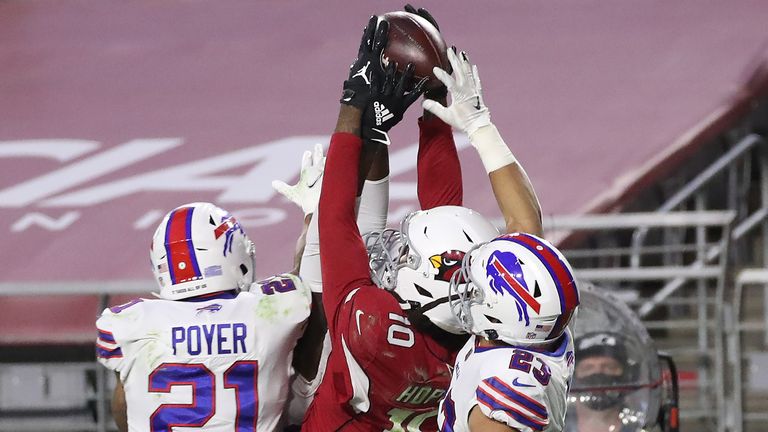 Watch as Kyler Murray's Hail Mary pass finds DeAndre Hopkins in the endzone to see the Cardinals beat the Bills at the death