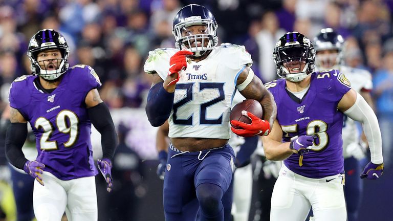 Derrick Henry ran all over the Ravens in a shock Tennessee playoff win last season